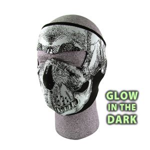 Skull Neoprene Face Mask Glow in The Dark 