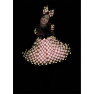 Glow in The Dark Pink Minnie Mouse Child Costume Size M Medium 7 8 New