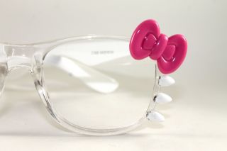  Hello Kitty Bow Unisex Fashion Clear Lens Retro Glasses Frame