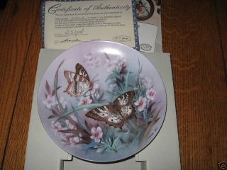 W s George White Peacocks Butterfly Plate w COA
