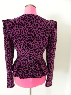 Johnson pink purple leopard blazer jacket GLEE 2 4 S velvet rockabilly