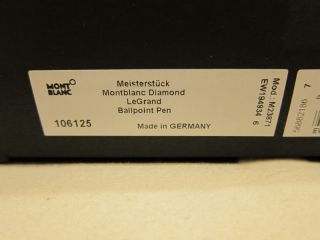 NIB Montblanc Mont Blanc Meisterstuck DIAMOND Legrand Ballpoint Pen