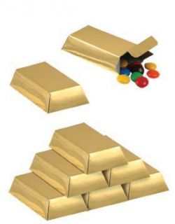 12 Gold Bar Party Favor Boxes Pirate Western Casino 20s Mobster Party