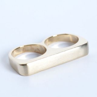 Matte Finish Gold Bar Double Ring Size 7 Another Sizes 6 8 Available