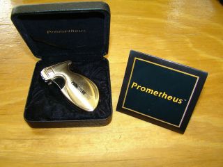 Prometheus KGM Gold Cigar Lighter with Hard Case Paperwork for Repair