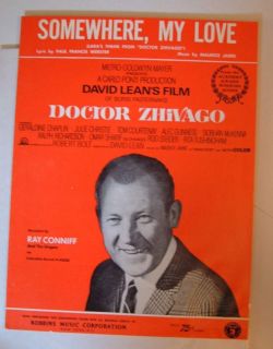 Dr Zhivago Somewhere My Love Song Sheet Music Ray Conniff Singers Lara