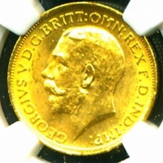 1915 s Australia G V Gold Coin Sovereign NGC Certif Genuine Graded MS