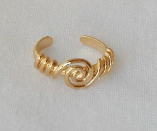 14k Gold Vermeil Classy Spiral Toe Ring