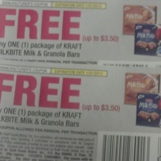 Free Kraft Milkbite Granola Bars Products 2 Coupons arv $7 Exp 1 31 13