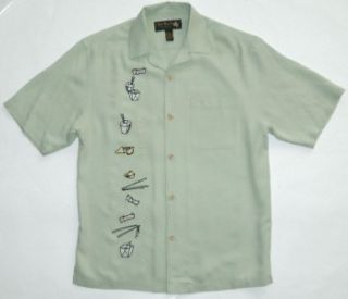 Mens Take Out Embroidered Green Camp Shirt s Limited Edition