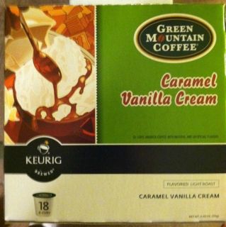 Keurig Green Mountain Coffee Caramel Vanilla Cream 18 K Cups