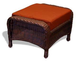 Tortuga Outdoor Patio Furniture Lex O1 Java Resin Wicker Ottoman and