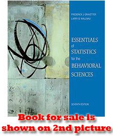 Essentials of Statistics for the Behavioral Science 7th by Wallnau