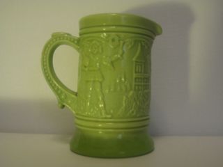 Greentown Outdoor Drinking Stein w Poring Lip Beeded Handle Nile Green