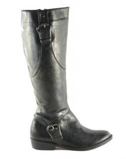 Gomax Womens Black Concorde 03 Buckled Flat Riding Boots