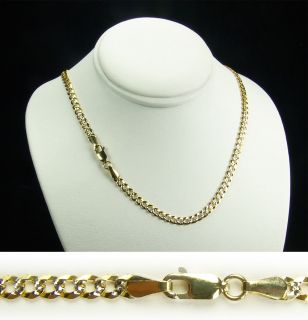 14k Two Tone Yellow Gold Curb Cuban Chain 3 1mm 18
