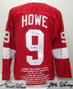 Gordie Howe Signed Detroit Red Wings Custom Red Stat Jersey PSA
