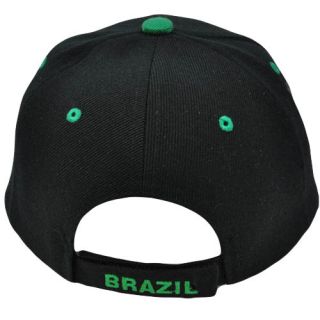 Brazil Brasil Pais Hat Cap Chapeu Acrylic Curved Bill Adjustable