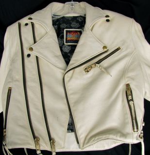 Vintage Bill Wall Leathers Deer Skin Leather Motorcycle Jacket with