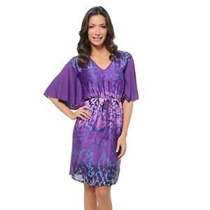 Curations with Stefani Greenfield Watercolor Cinch Dress Purple Size S