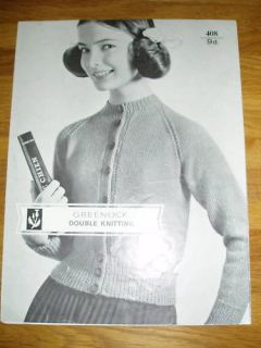 Vintage Knitting Pattern Greenock Girls Raglan Cardigan