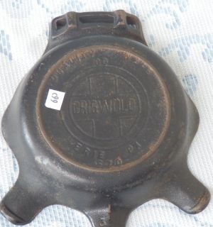 Griswold Quality Ware 00 Erie PA 970 Cast Iron Ashtray Skillet w Match