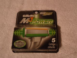 New Gillette M3 Power Razor Blades 5 Cartridge Pack
