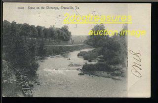 Greenville PA Scene on Shenango Fisherman 1906 Old Postcard