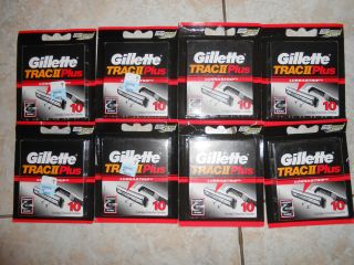 80 Gillette Trac II Plus Razor Blades Cartridges Lot New