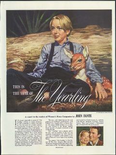 Gregory Peck Jane Wyman in Marjorie Kinnan Rawlings The Yearling Movie