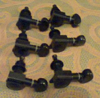 Grover Black 6 Inline Tuners