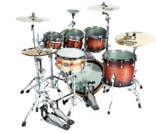 4pc Gretsch Renown Maple Drum Set Satin Walnut Burst Free 8 Tom