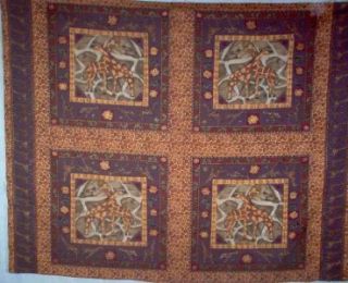 Fabric 4 Pillow Panels Timeless Treasures Giraffes