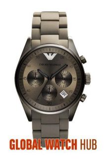 brand new emporio armani ar5950 grey sportivo silicone chronograph