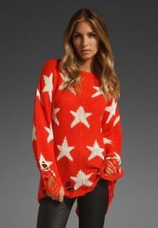Womens Fashion Wildfox Couture Seeing Stars Lennon Sweater in Red S/M
