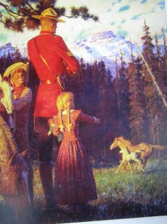 Canadian Mountie RCMP print, Arnold Friberg settlerChil