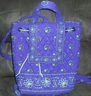 Nice Vera Bradley Purple Punch Bandana Mimi Backpack Super RARE