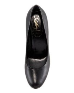 YSL Gisele Heels Pumps Sz 6 36 Black Leather Womens Shoes Authentic