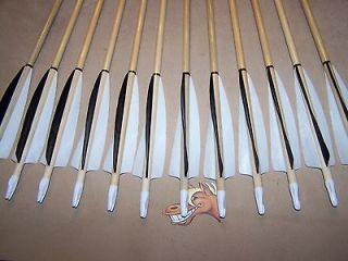 12 LODGE POLE PINE TRADITIONAL WOOD ARROWS YOU PICK SPINE 40 to 60