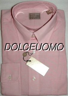 New $220 Men Gitman Bros Gold Dress Shirt 18 Collar 36 Sleeves Pink G8