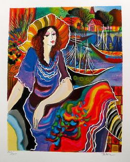 Patricia Govezensky LADY BY THE BAYSIDE Hand Signed Serigraph
