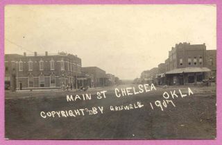 Chelsea Oklahoma Main Street Griswell Real Photo 1907 14JH23