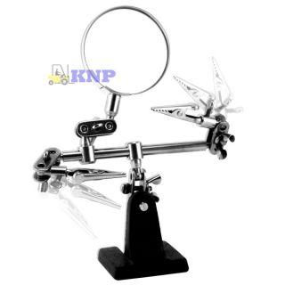 Helping Hand Tool with Magnifying Glass Adjustable Hobby Jewelry
