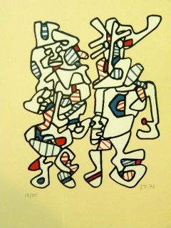 Jean Dubuffet Deux Personages Hand Signed Mint Condtion