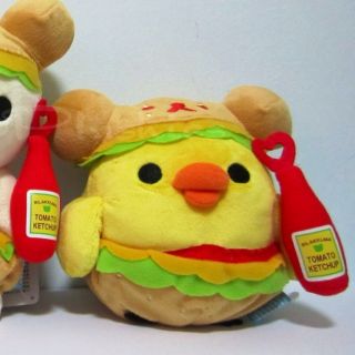 New San x Rilakkuma Kiiroitori Chick Hamburger Plush Toy Doll Japan