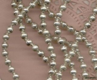50 Vintage Silver Mercury Garland Beads Feather Tree Size 5 5mm Japan