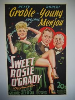Sweet Rosie OGrady Betty Grable Robert Young Original Movie Poster