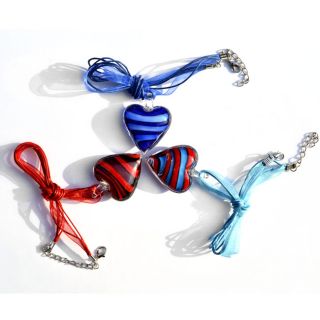 New Handmade Lots 6pcs Murano Glass Womens Heart Necklace Pendant