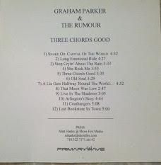 Cent CD Graham Parker Rumour Three Chords Good Publishing Advance