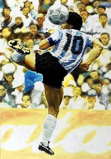 Diego Maradona Argentina Shirt Soccer FIFA World Cup 1986 Ball Art
